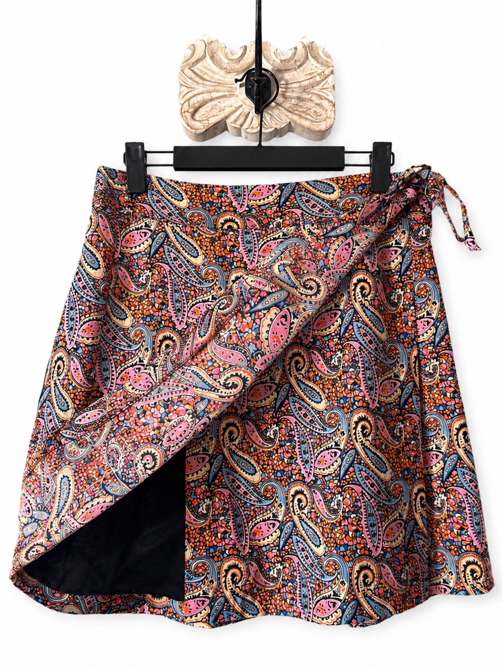 Compañía Fantástica Paisley Wrap Mini Skirt Large Boho Retro Print MultiColor - Picture 6 of 9